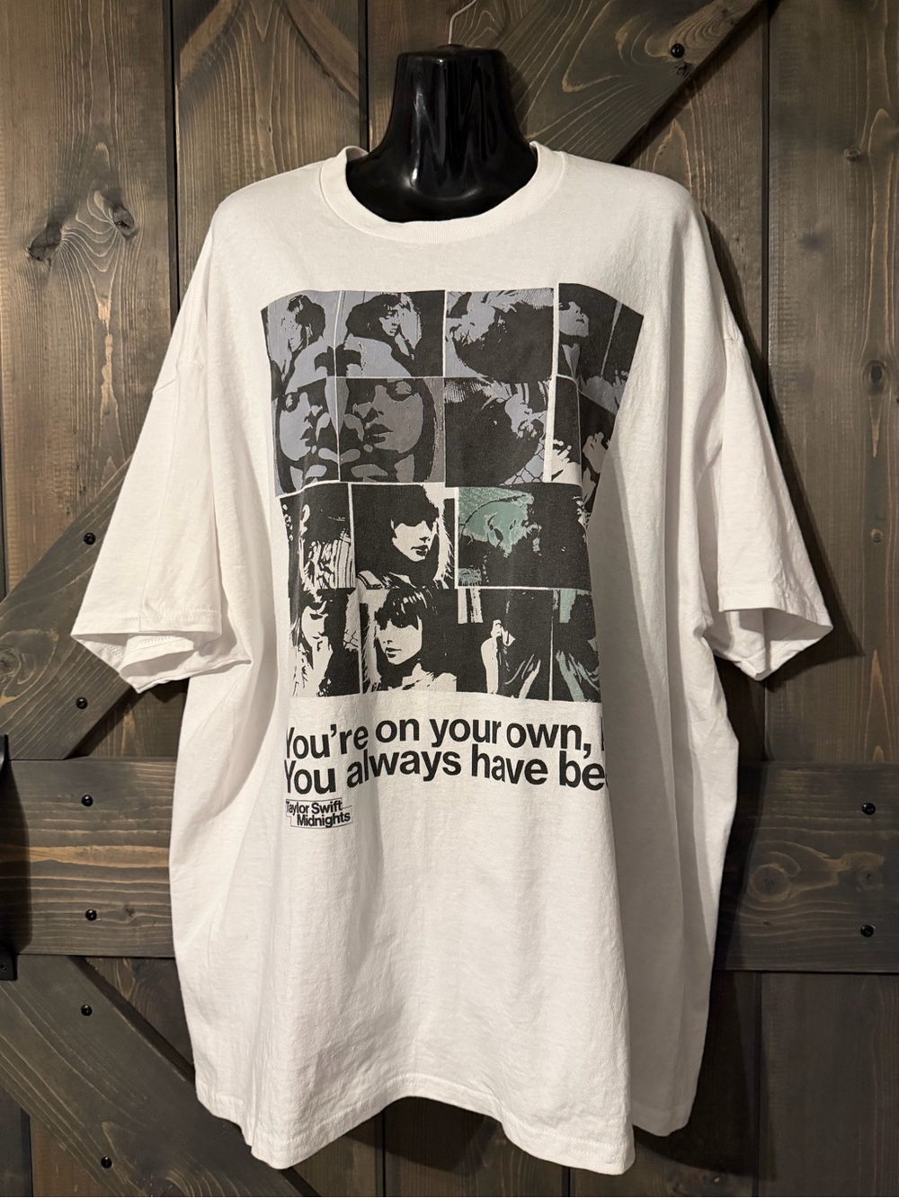 Taylor Swift White 'Midnights' Collage Graphic Tee XXL